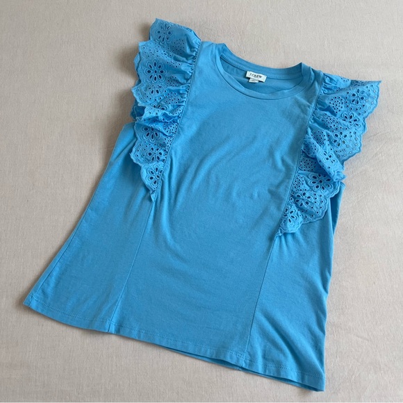 Perfect Blue Ruffle Sleeve Top - Picture 1 of 4